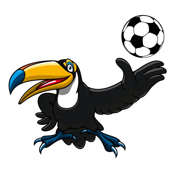 Jugador de pájaro de dibujos animados con pelota — Vector de stock