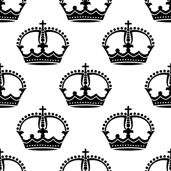 Sans couture couronnes médiévales fond motif — Image vectorielle