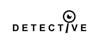 Detective service and investigation bureau icon or badge. Security agency icon, private investigator vector sign or symbol. Police service detective or inspector graphic emblem with magnifying glass