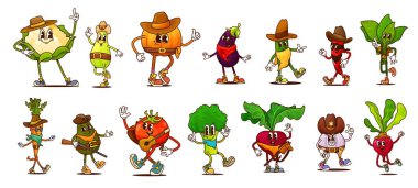 Çizgi film süper kovboy ve eski hippi havucu, domates, biber ve avokado besin taşıyıcı kişiliklerinin haydut sebze karakterleri. Harika Vahşi Batı brokolisi, patlıcan ve turp kovboyu karakterleri.