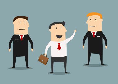 Businessman with bodyguards on meeting