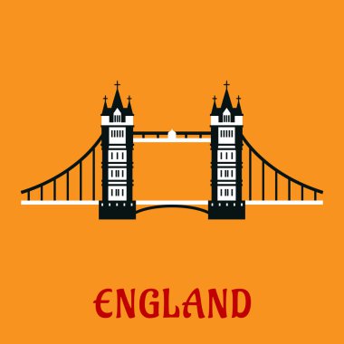 Flat icon of Tower Bridge in London