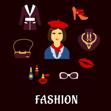 Fashion icons with accessories and jewelries
