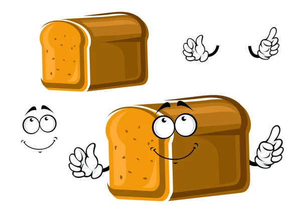 Cartoon whole grain bread character — 图库矢量图片