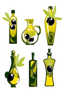 Olive oil in bottles and jug