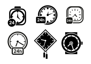 Wall clocks, watch and alarm icons