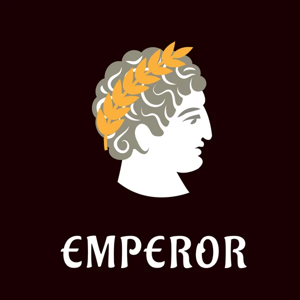 Römischer Kaiser Julius Cäsar im Kranz — Stockvektor