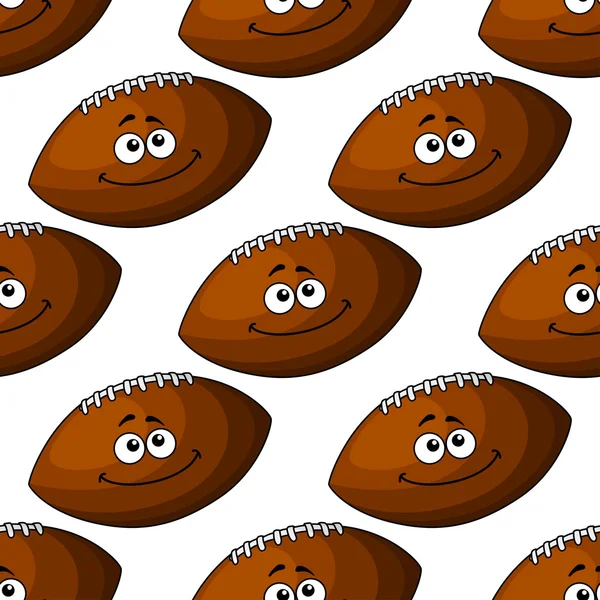 Seamless pattern of a smiling football ball — ストックベクタ