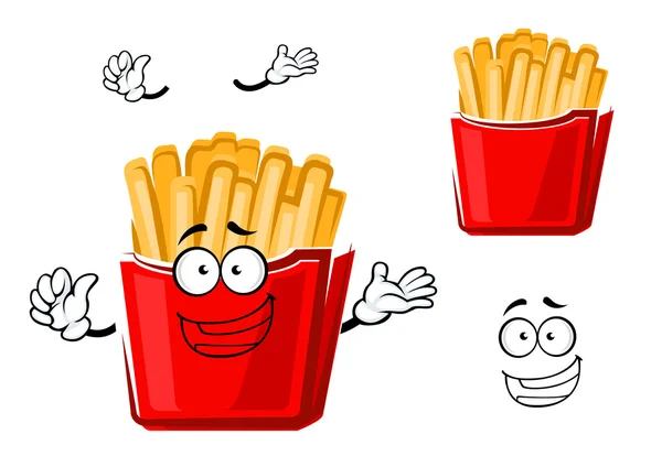 Divertidas papas fritas de dibujos animados en taza de papel — Vector de stock