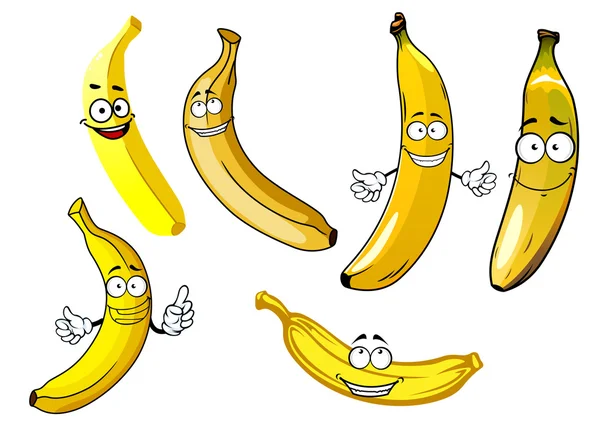 Смішний мультфільм жовті бананові фрукти — стоковий вектор