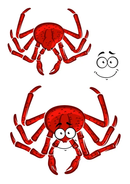 Red marine crab with a happy smile — Stock vektor