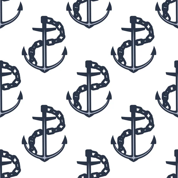 Ship anchors nautical seamless pattern — Stock Vector