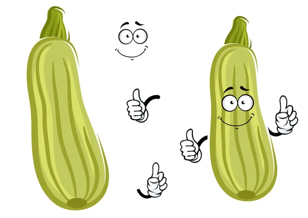 Cartoon zucchini vegetable with thumb up — Stock Vector