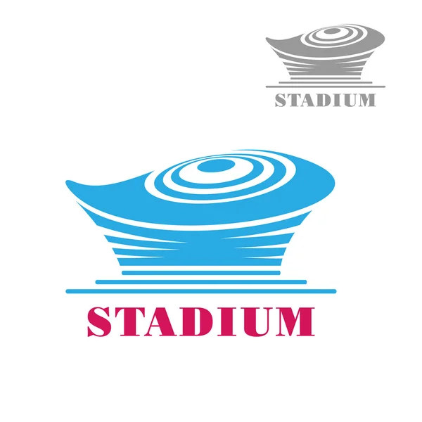 Estadio azul moderno o icono de arena — Vector de stock