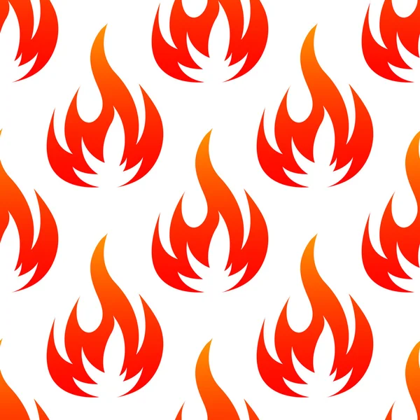 Flammes de feu rouge et orange motif sans couture — Image vectorielle