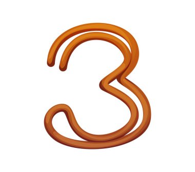 Üç numaralı çizgi film kıvrımlı bir ip, tarım tipi, çiftlik yazı tipi, rustik desenli komik alfabe rakamları işareti. Kablo olarak vektör basamağı 3, çocukların öğrenimi ve eğitimi için kırsal abc sembolü