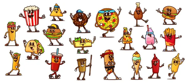 Çizgi film, hippi burgerlerin, içkilerin ve abur cuburların fast food karakterleri. Hamburger, pizza ve tavuk, tatlı dondurma, sosisli, soda ve taco, patlamış mısır ve kahve.