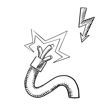 Electrical cable with sparkling bared wires