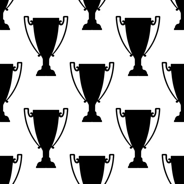 Sport trophy silhouettes seamless pattern — Stock vektor