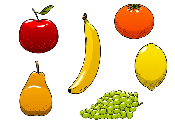 Frutas frescas, jugosas y maduras aisladas — Archivo Imágenes Vectoriales