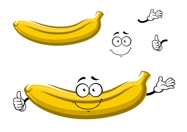 Мультфильм изолированные желтые банановые фрукты — стоковый вектор