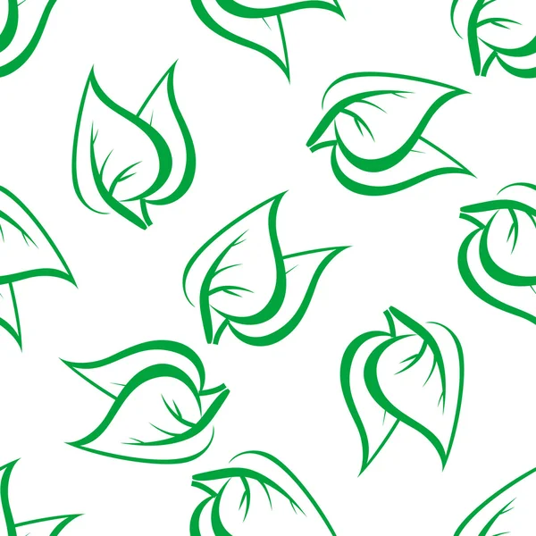 Printemps feuilles vert motif sans couture — Image vectorielle