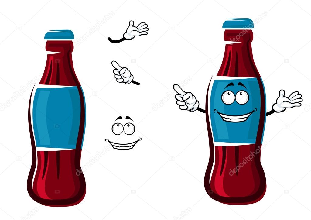 Cartoon isolated sweet soda bottle