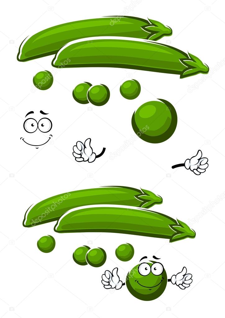 Cartoon Sweet Pea Cartoon Sweet Green Pea Vegetable Stock Vector C Seamartini 87155010