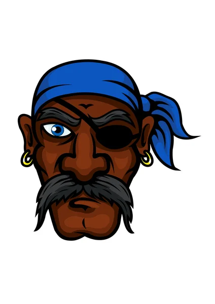 Cartoon pirate in bandanna and eye patch — 스톡 벡터