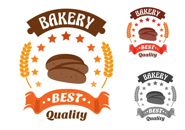 Bakery shop symbol with sliced rye bread — Stok Vektör