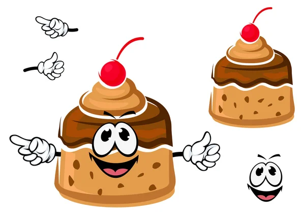 Cartoon creme caramel or custard pudding — Stok Vektör