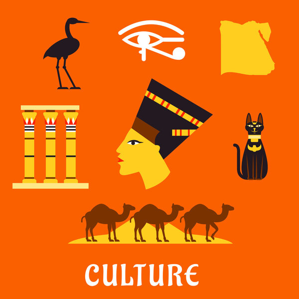 Древний Египет путешествия и культура плоские иконы
