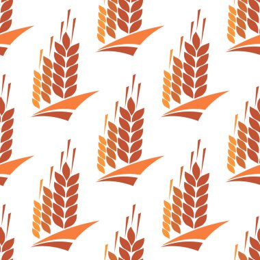 Seamless pattern of wheat, rye and barley