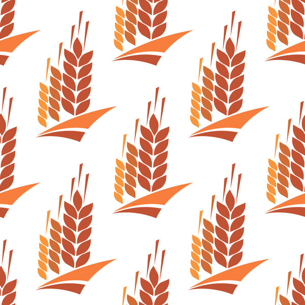 Seamless pattern of wheat, rye and barley