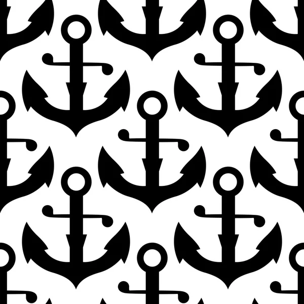 Seamless pattern of sea ship anchors — Stok Vektör