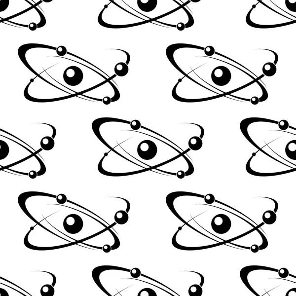 Seamless pattern with models of atoms — Stockvector