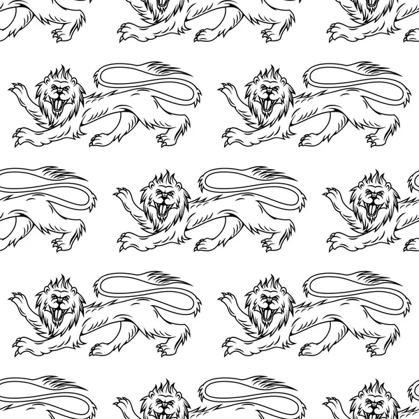 Royal heraldic lions seamless pattern — Stock vektor