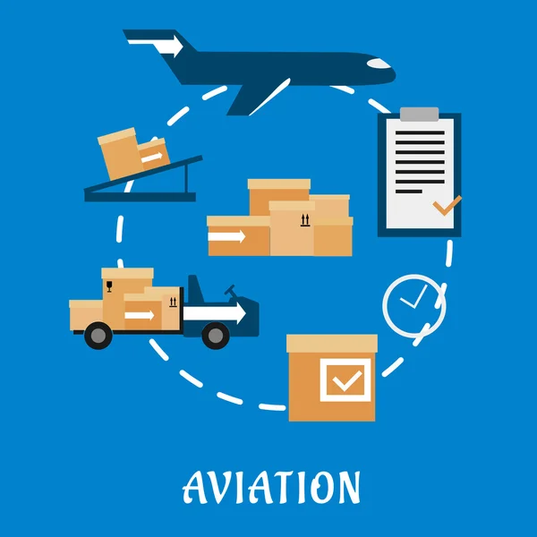Air cargo and logistics flat design — Stock Vector