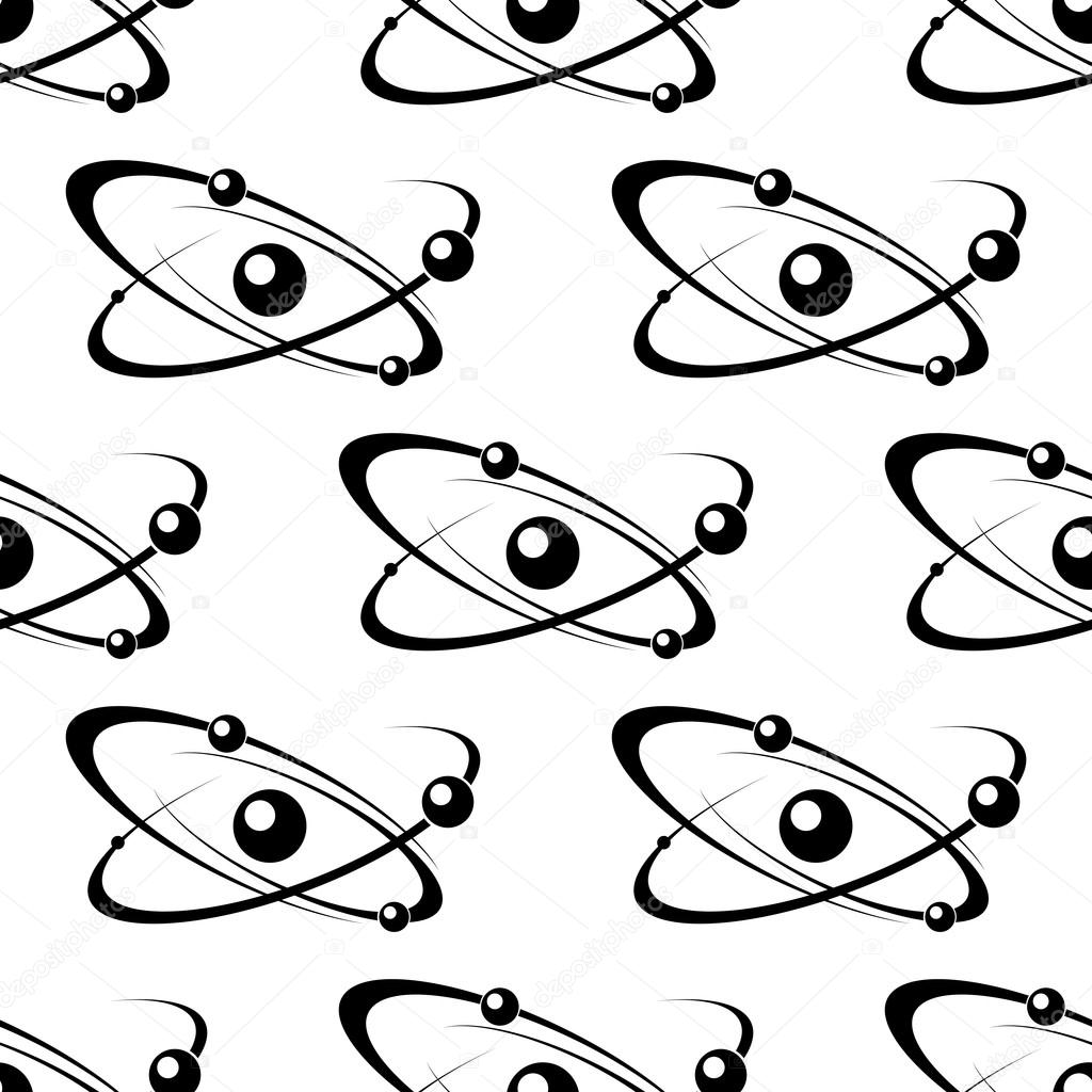 Seamless pattern with models of atoms