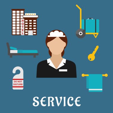 Travel and hotel service flat icons