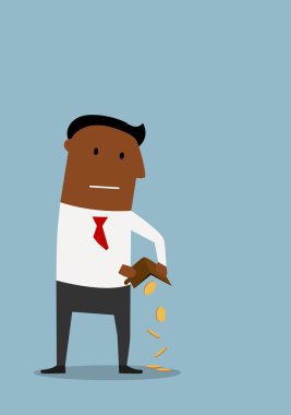 Bankrupt businessman with empty wallet