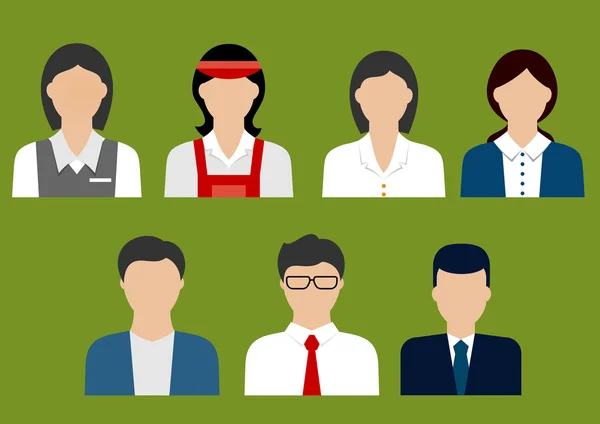 Business and sales profession flat avatars — 图库矢量图片