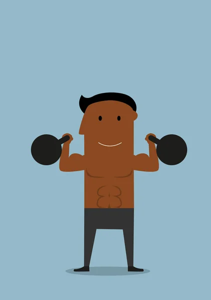 Athlète puissant faisant des exercices avec kettlebells — Image vectorielle