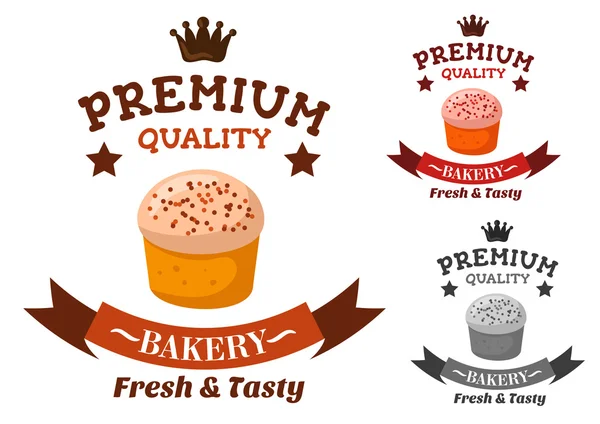 Premium bakery and pastry shop emblem — Stock vektor