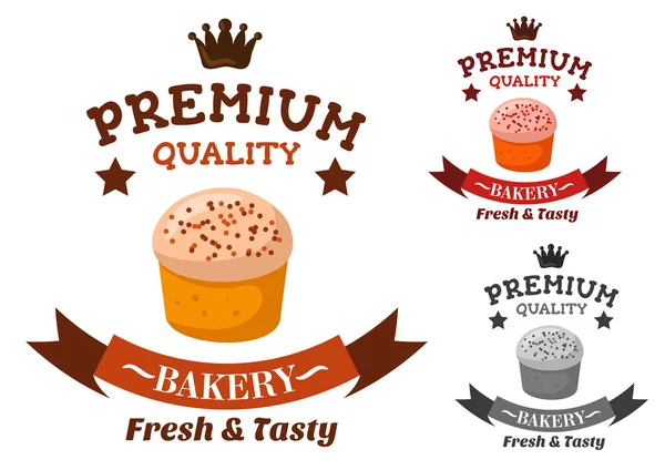 Premium bakery and pastry shop emblem — Wektor stockowy