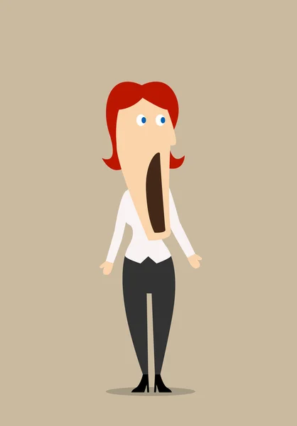 Surprised or amazed redhead businesswoman — Stockový vektor