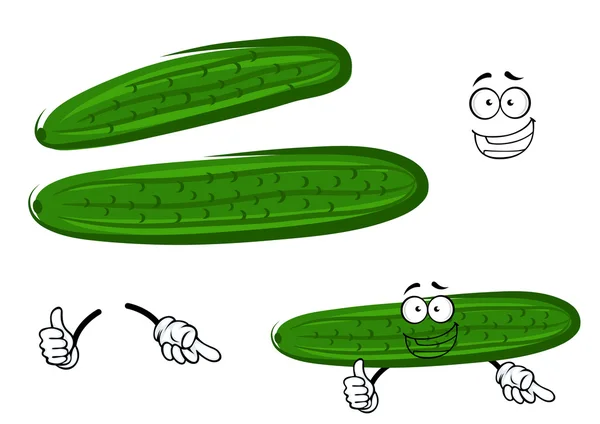 Cartoon crunchy green cucumber vegetable — 图库矢量图片