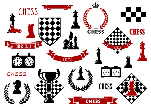 Chess game and heraldic design elements — Stockový vektor