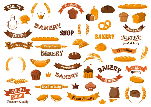 Bakery and pastry elements for design — Stock vektor