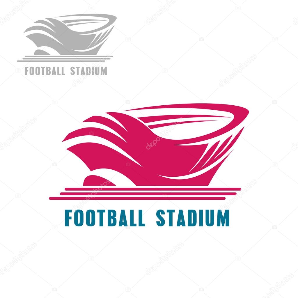 Modern football stadium bright pink icon for sports or architecture theme design
